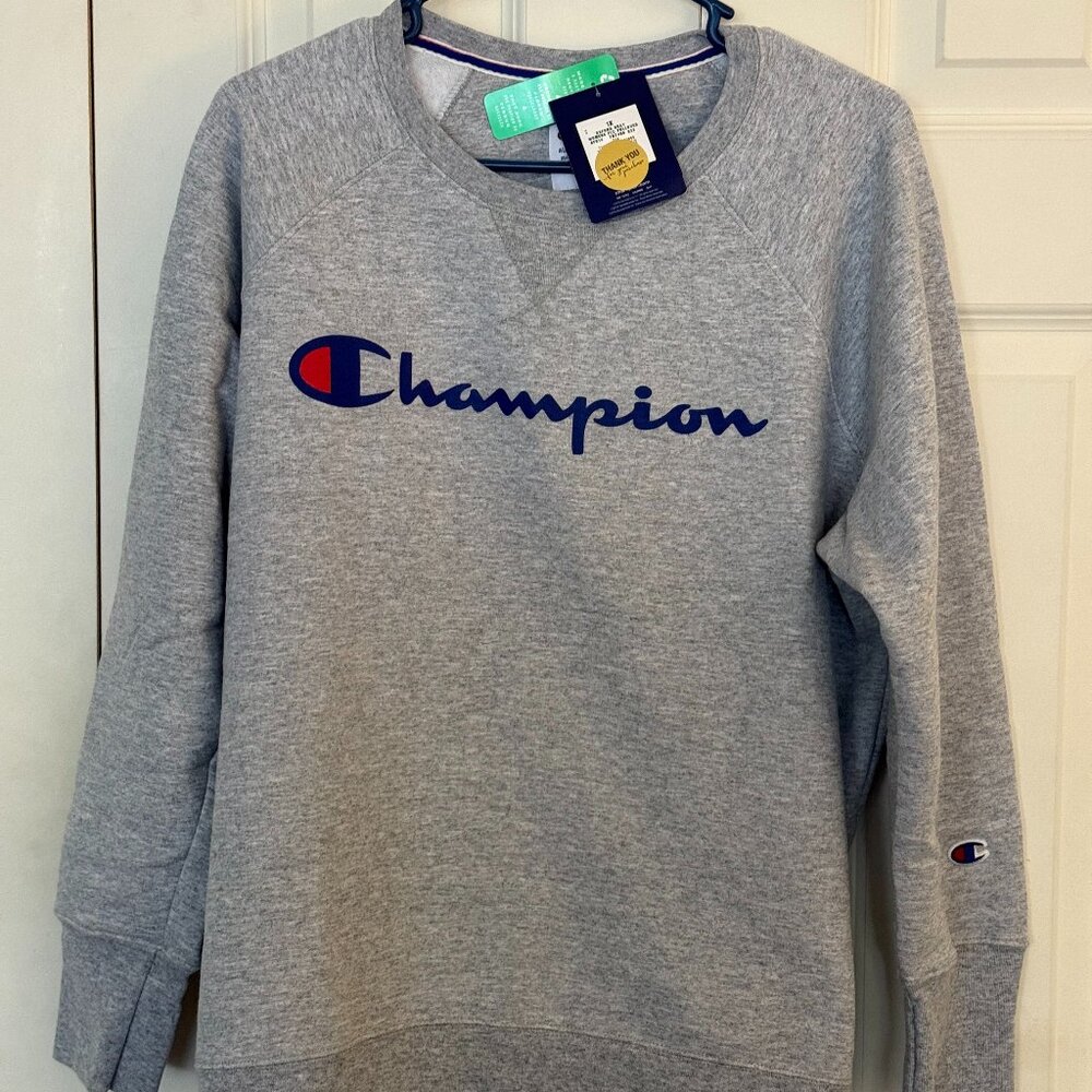 NWT-Men's Big Size Champion Pullover Sweatshirt 1XT-Gray, Blue, Red Logo